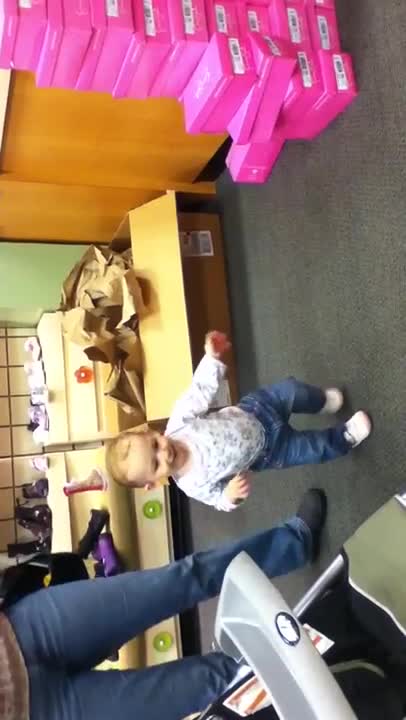 Emma walking in shoes