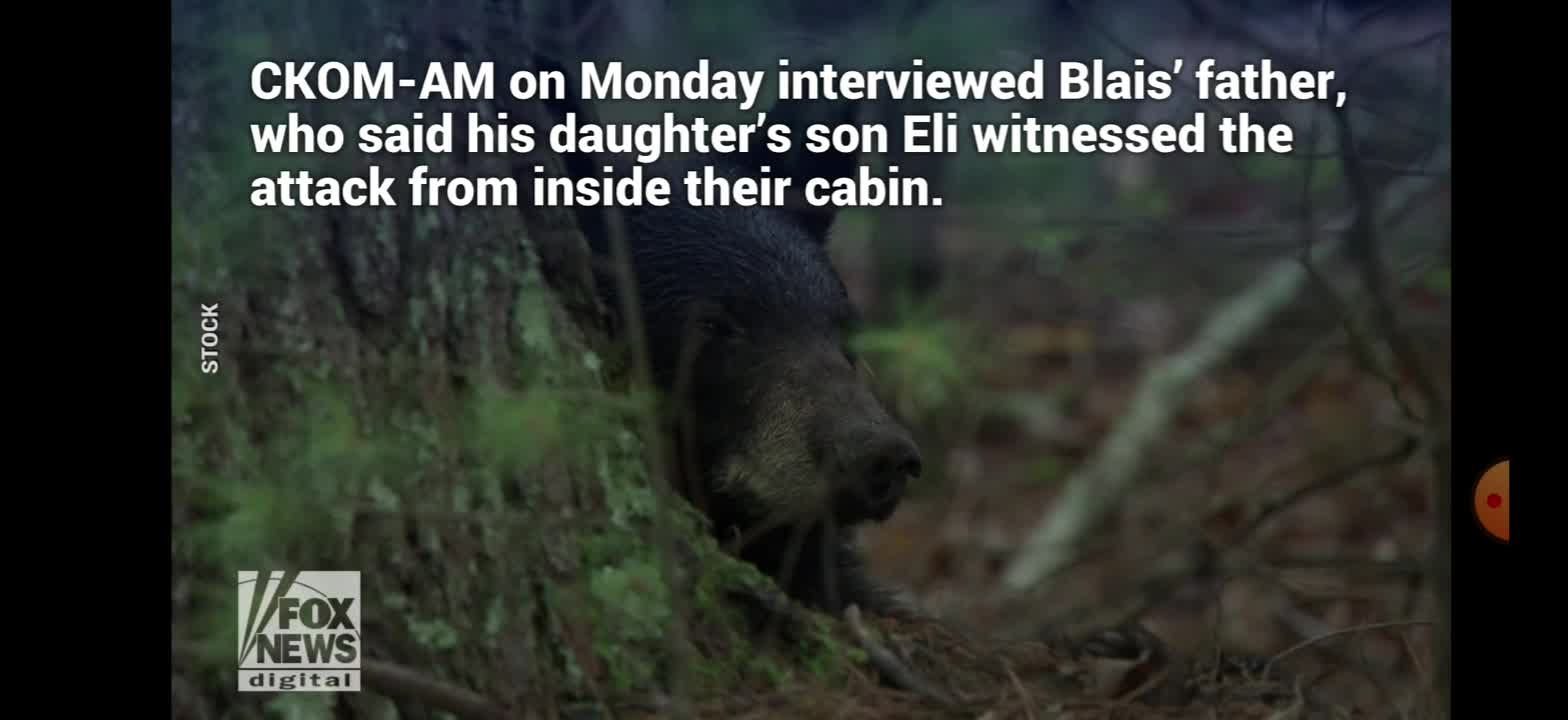 BEAR KILLIED A WOMAN IN CANADA.