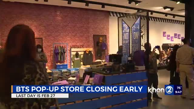 BTS pop-up at Ala Moana to close a month early