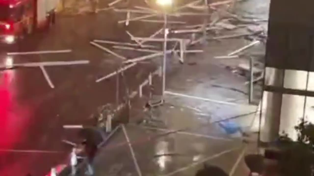 Footage taken from the buildings near the crash site in the Bnei Brak-Ramat Gan