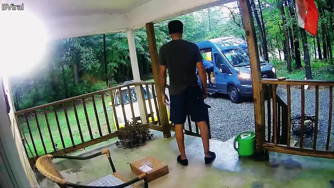 Angry Customer Throws Package at Delivery Driver