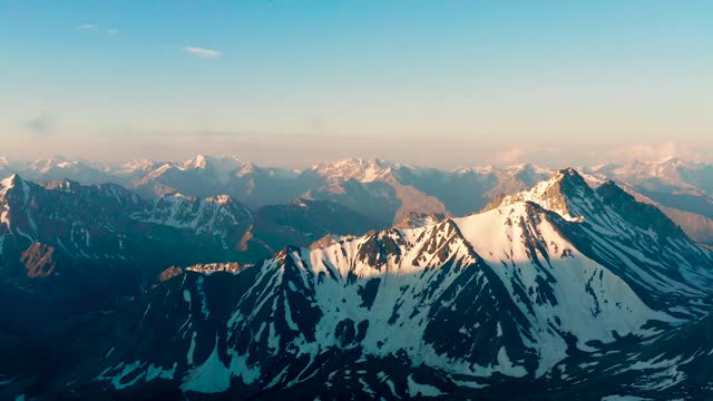 Aerial photography of snow mountain peak