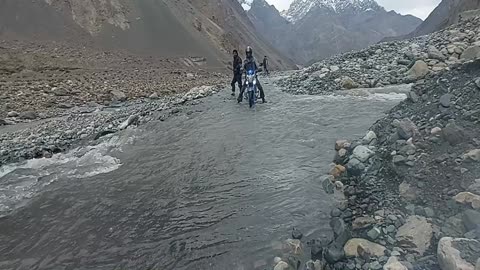 Water Crossing in Shimshal Valley