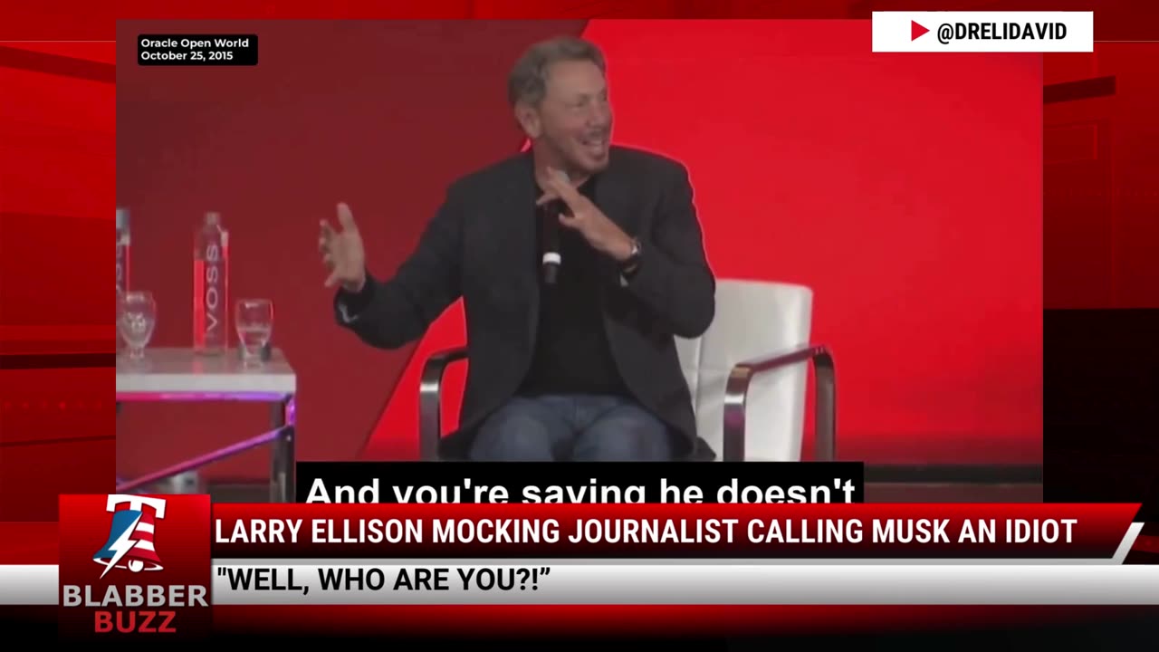 Larry Ellison Mocking Journalist Calling Musk An Idiot