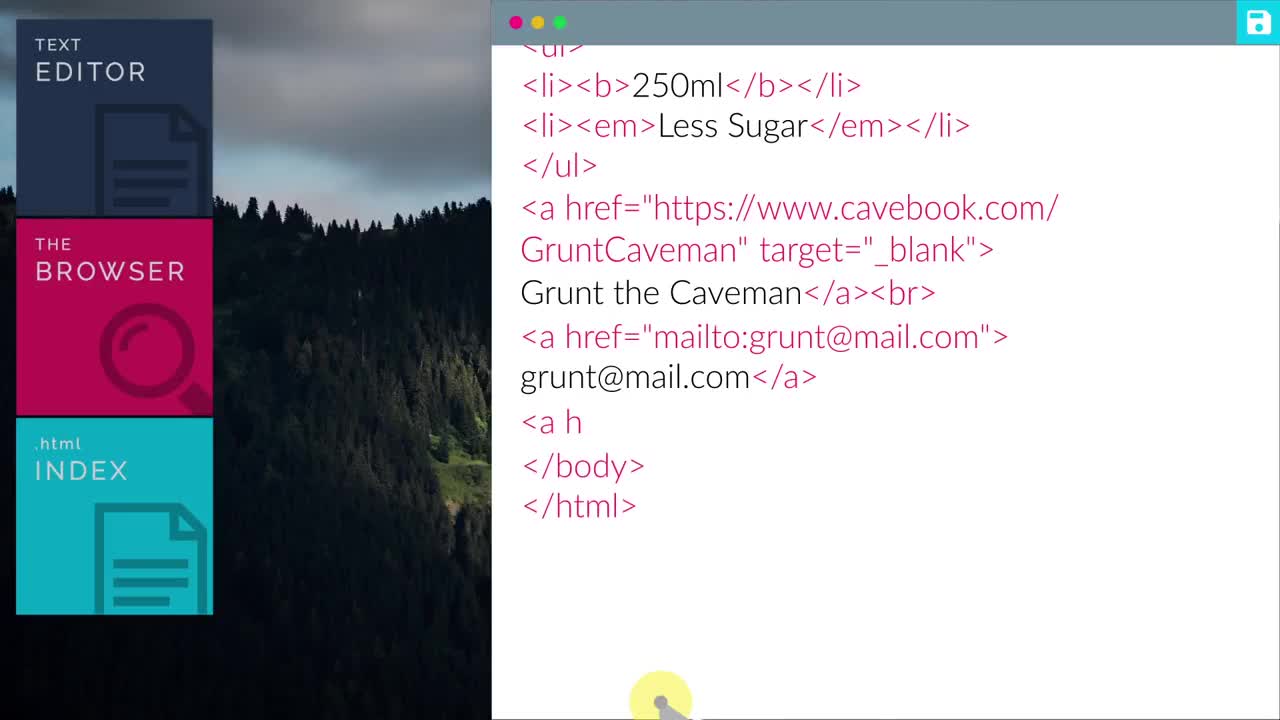 HTML coding for kids and caveman - Anchor links (3/3)