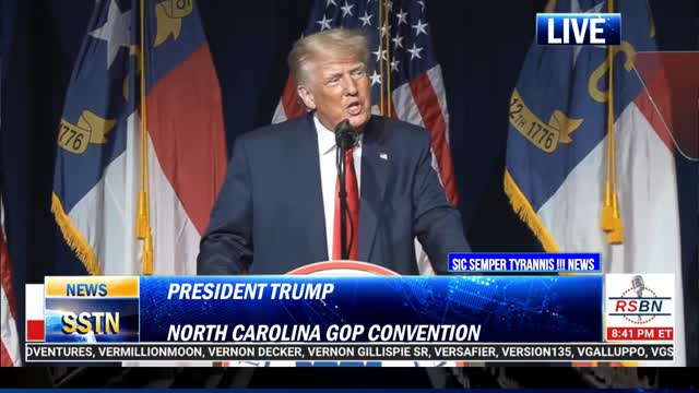 President Trump Rips The Globalist Puppet Biden Regime At NC GOP BONV