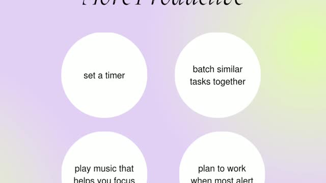 Tips for being more productive