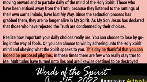 Words of the Spirit. June 15 2022