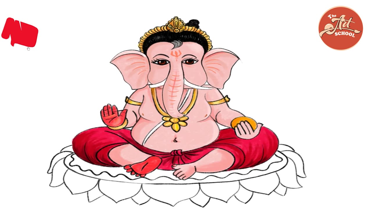 coloring of baal ganesha easy baal ganesh drawing lord ganpati bappa