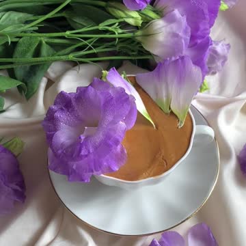 Petals Falling on a Cup of Coffee #shorts