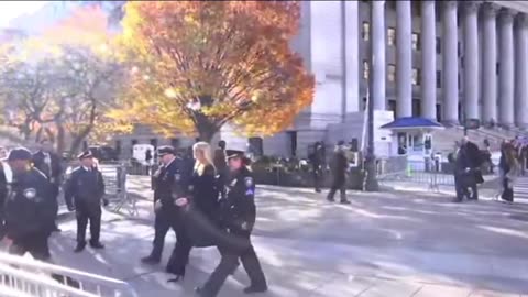 Ivanka Trump arrives at the courthouse this morning.