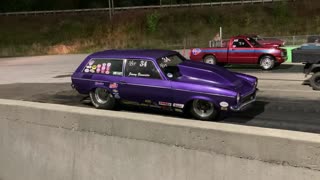 Chevrolet Vega Wagon Drag Racing Burnout