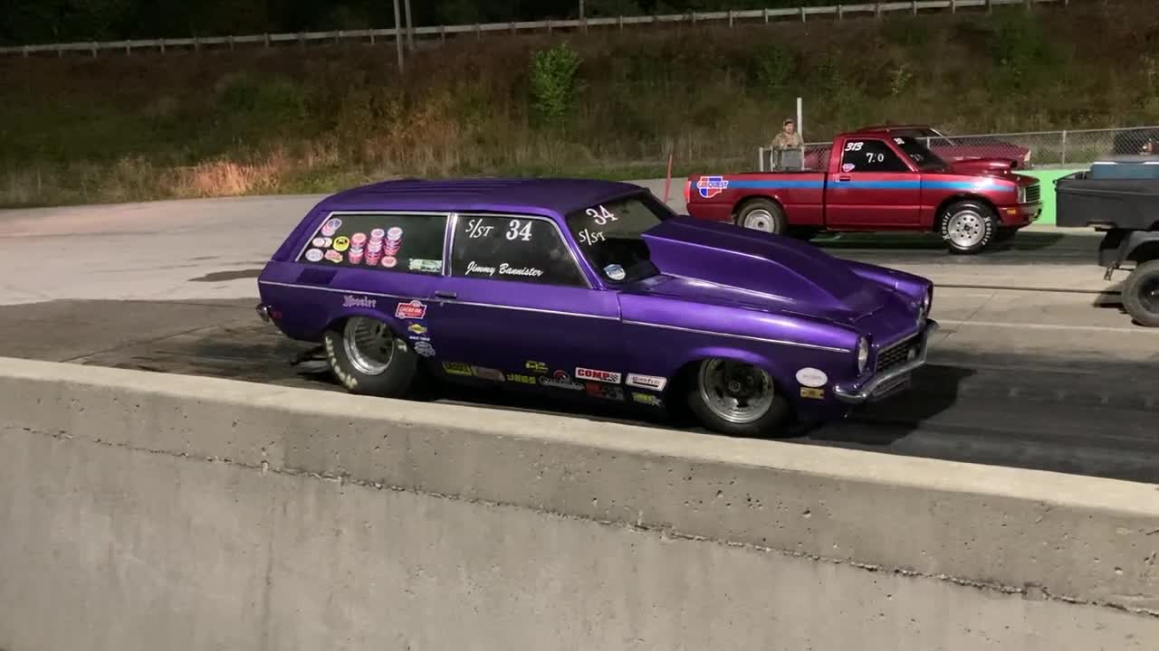 Chevrolet Vega Wagon Drag Racing Burnout