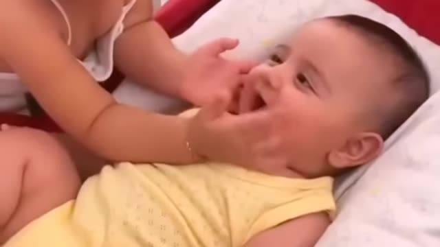 TWO CUTE BABY VERY FUNNY VIDEO WITH BABY