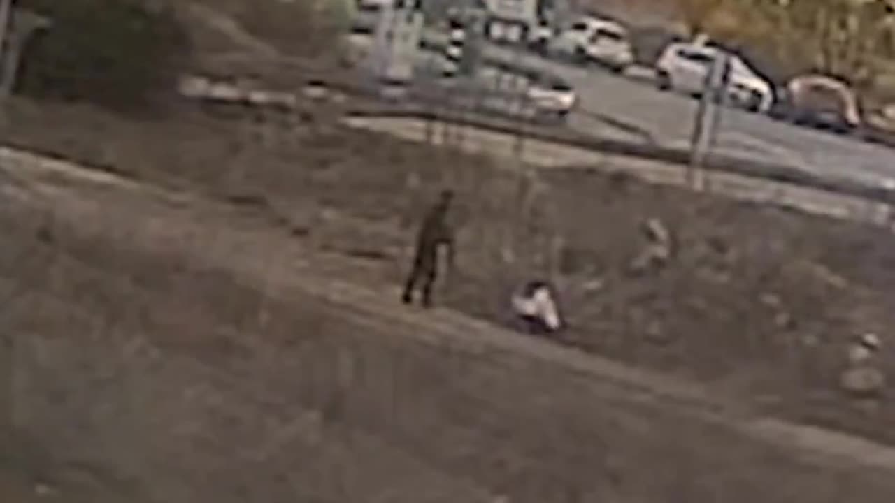After shooting one girl point blank, the monster takes his time with the second girl