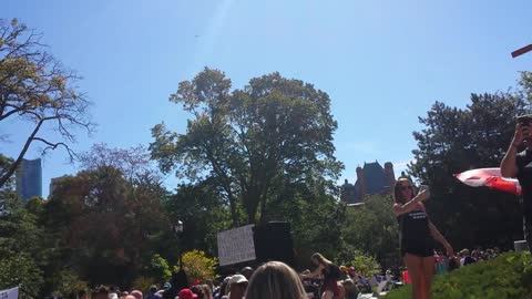 Toronto Worldwide rally for freedom, gathering at Queen's Park, September 18, 2021.