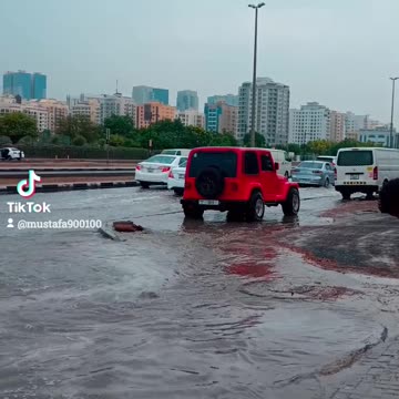 Rain water on Dubai Road today