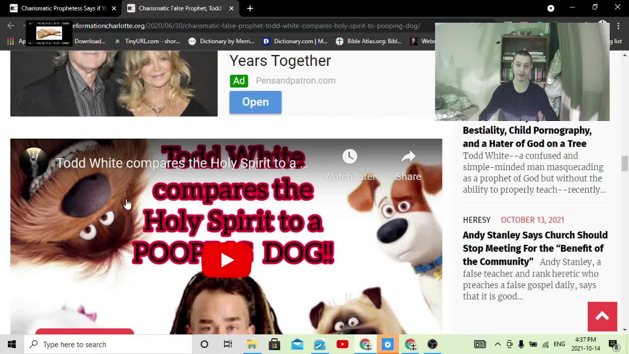 Charismatic Blasphemer Todd White Compares Holy Ghost To A Pooping Dog