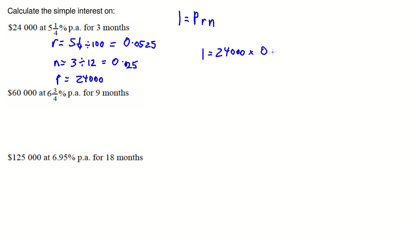 Calculating simple interest over fractions of a year