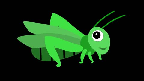 simple flat animation style insect animal grasshopper mg