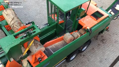 Amazing Modern Firewood Processing Machine Technology, Extreme Fast Wood Processor