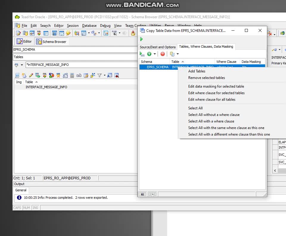 Oracle Toad Schema copy gives error. Just ignore error !!