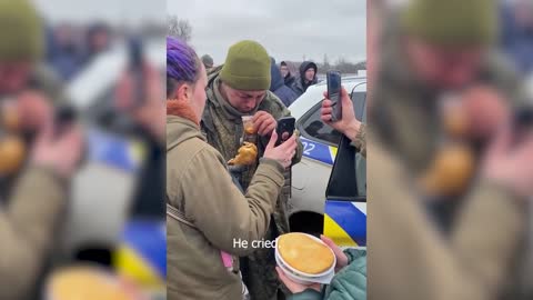 RUSSIAN SOLDIER TEARLY SURRENDERS