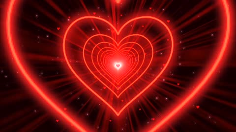 335. Heart Tunnel❤️Heart Background Neon Heart