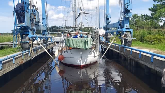 Hans Christian 33T Launch- The Long Awaited Launch After Eight Months In The Boatyard