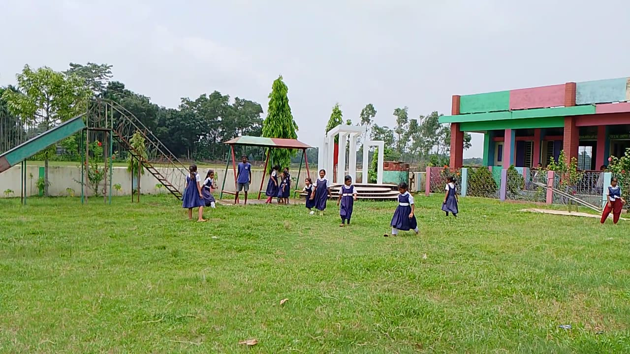 Students plying football ⚽