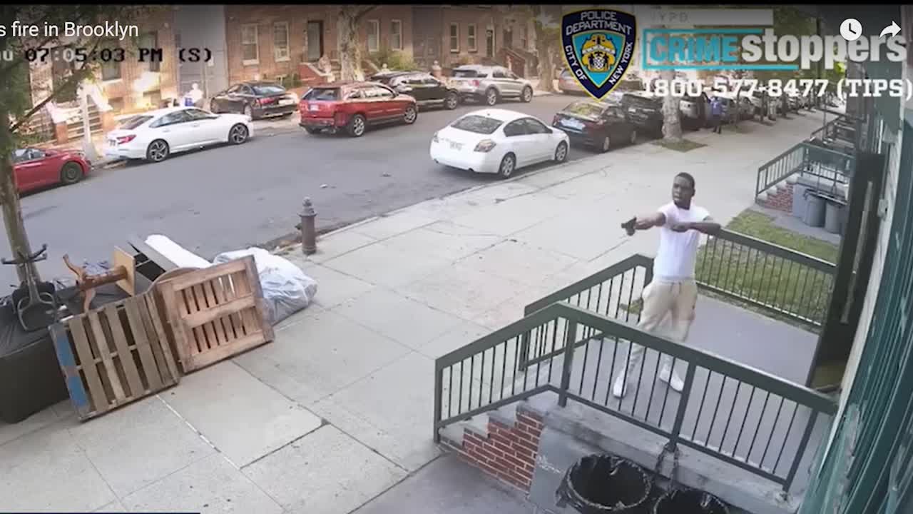 Random Shooting in Brooklyn NY - Guy walks out front door and starts firing in all directions