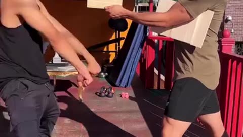 Guy has interesting martial arts technique