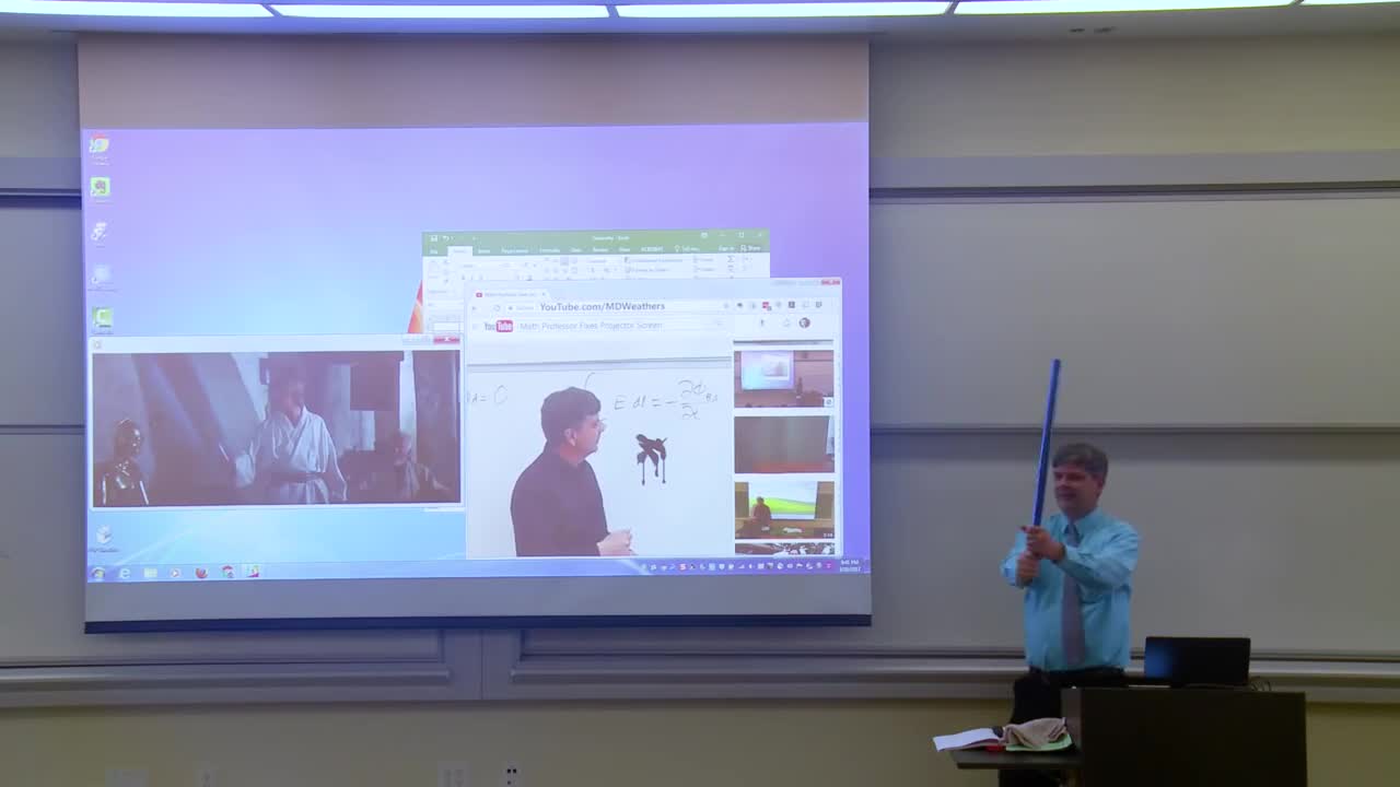 math professor fixes projector screen and then😂