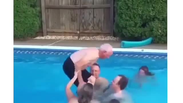 Grandpa nailed a bachelor in the pool #funny Videos