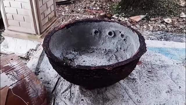 Master builds fish pond at home