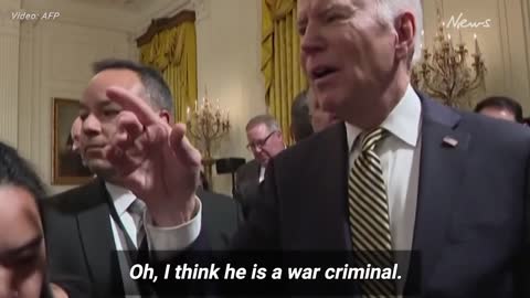 Biden calls Putin 'a war criminal'