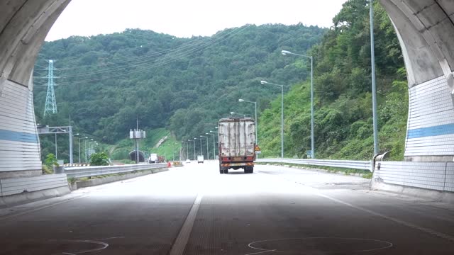 In a car passing through a tunnel 2