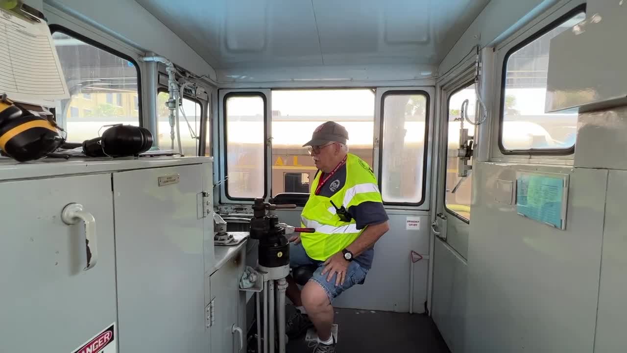 LOCOMOTIVE RIDE AT GALVESTON RAILROAD MUSEUM TEXAS USA GO AND VISIT