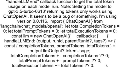 Can39t obtain token consumption and costs on LangChainjs