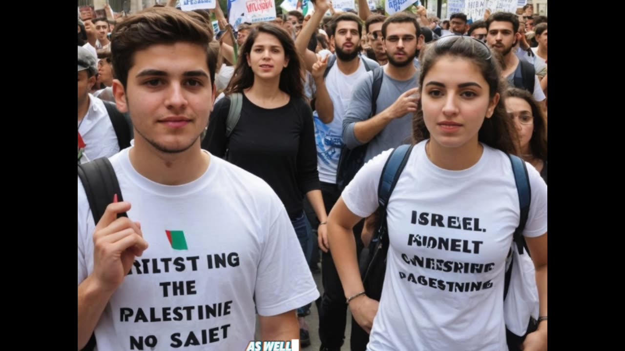 Students mass protest to Israel wrong doing to gaza.