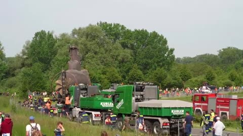 Submarine Driving on the Street_ Heavy Haulage of U-Boat U17 to Exhibition