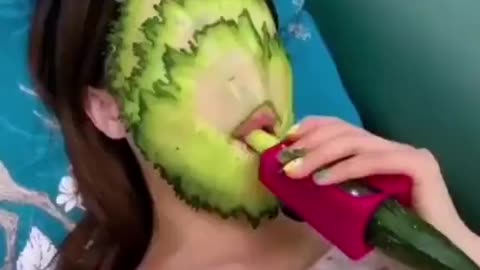 Funny cucumber mask