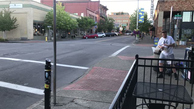 Truck Rams Scooter off the Road