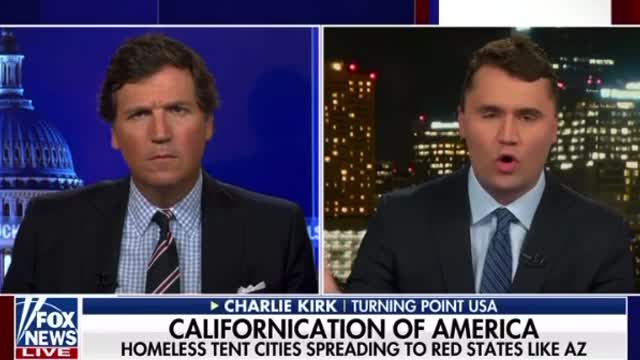 Charlie Kirk tells Tucker Carlson about surging homelessness in Phoenix, AZ