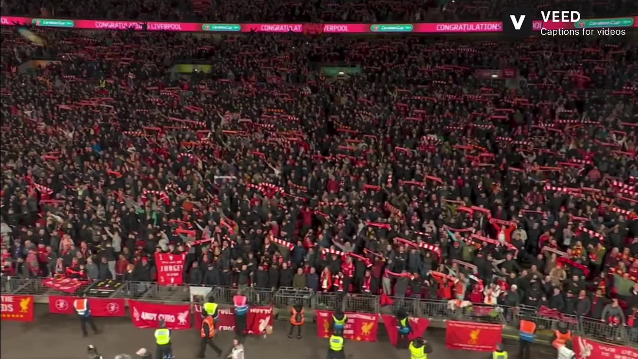 liverpool sing along with fans you’ll never walk alone