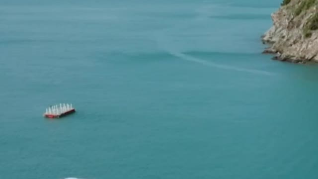 Aerial view of a beautiful landscape of a small island