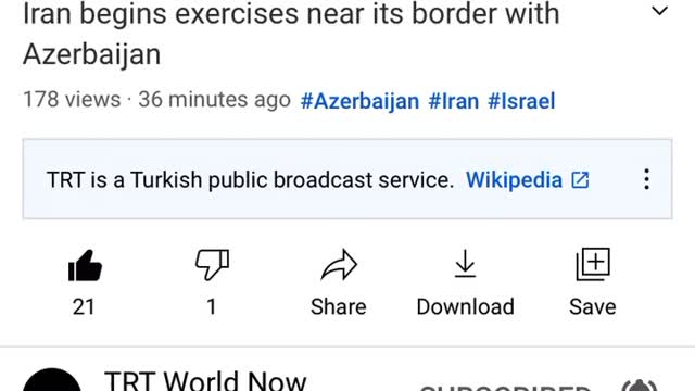 Iran begins its military exercises in the Azerbaijani border.