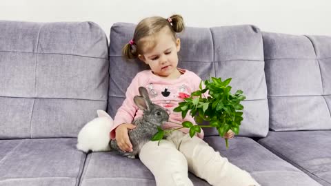 Cute_Baby_Girl_and_Hungry_Baby_Rabbits