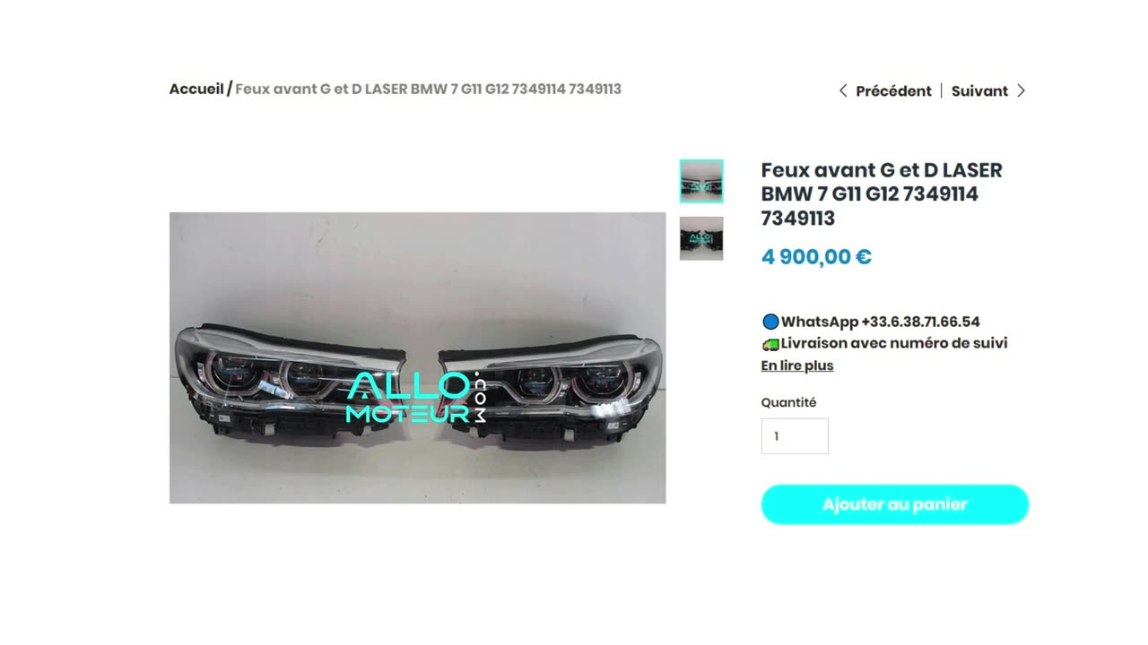 ALLOMOTEUR.COM - Feux avant G et D LASER BMW 7 G11 G12 7349114 7349113