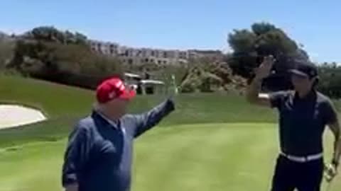 President Donald Trump yesterday at Trump National Golf⛳️Club Los Angeles…